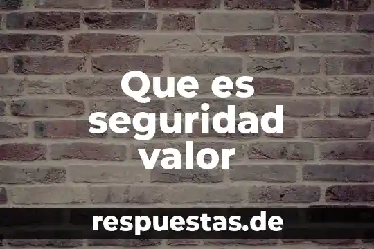 Que es existencia de seguridad 4 Que es seguridad valor
