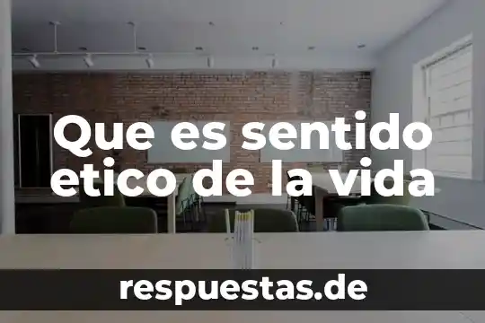Que es sentido etico de la vida