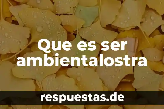 Que es ser ambientalostra