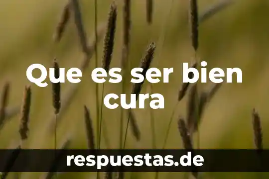 Que es ser bien cura
