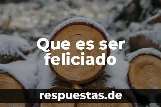 Que es ser feliciado