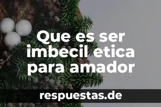 Que es ser imbecil etica para amador