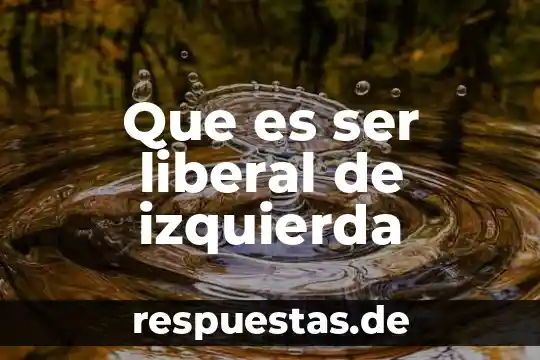 Que es ser izquierda o derecha 5 Que es ser liberal de izquierda