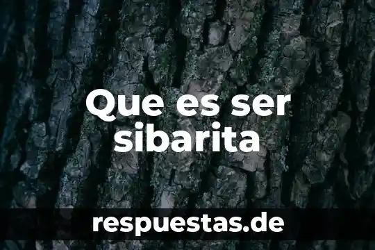 Que es ser sibarita