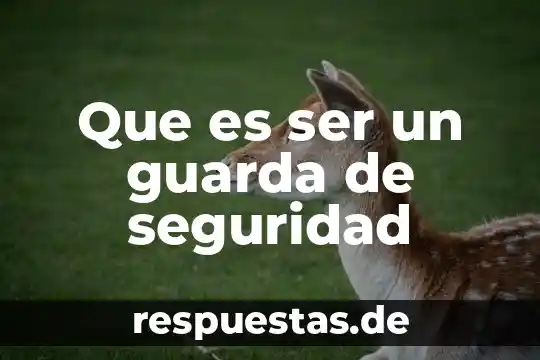 Que es ser un guarda de seguridad