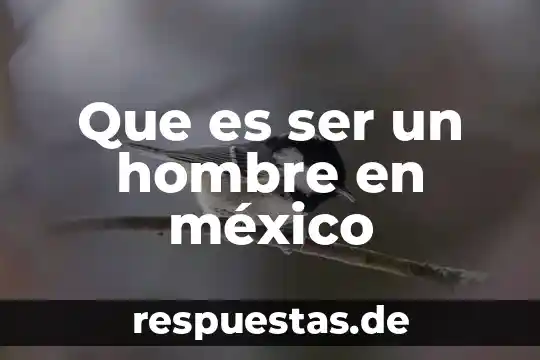 Que es ser un hombre en méxico