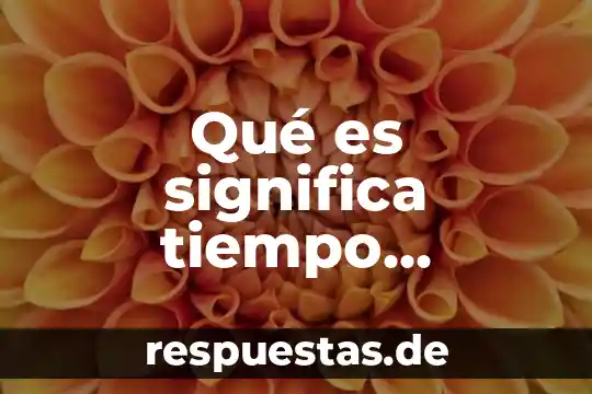 Que es una banda de tiempo 8 Qué es significa tiempo histórico