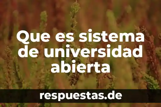 Qué es la universidad definición autores 5 Que es sistema de universidad abierta