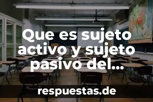 Que es ser un sujeto de derecho 7 Que es sujeto activo y sujeto pasivo del impuesto