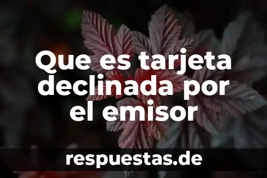 Que es un alias en tarjeta de credito 8 Que es tarjeta declinada por el emisor