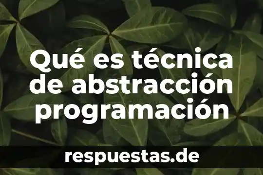 Ww4 que es 8 Qué es técnica de abstracción programación