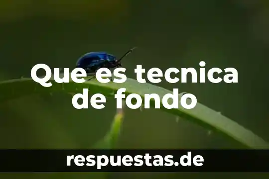 Que es tecnica de fondo
