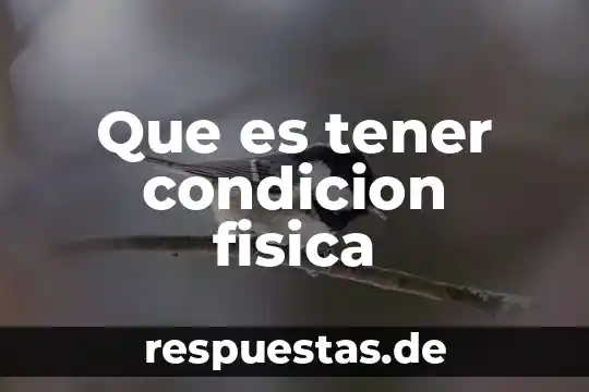 Que es tener condicion fisica