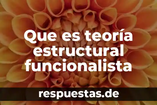 Que es una vision estructural 4 Que es teoría estructural funcionalista