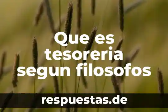 Que es tesoreria segun filosofos