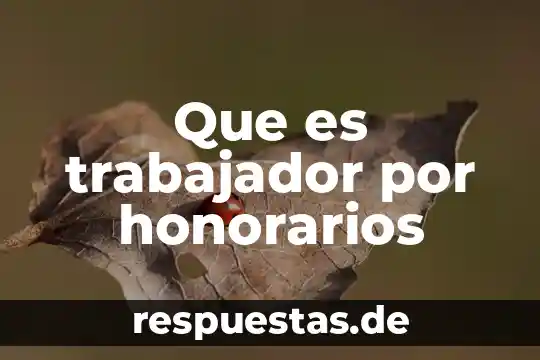 Que es trabajador por honorarios