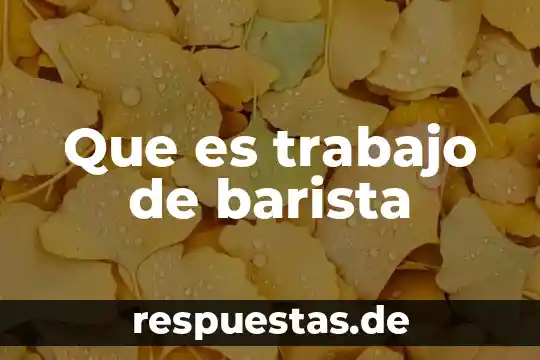 Que es significa trabajo 5 Que es trabajo de barista
