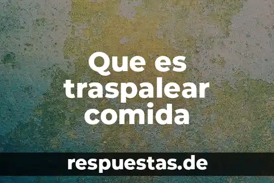 Que es ser consciente de sus derechos 6 Que es traspalear comida