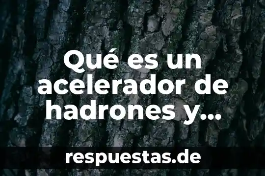 Que es sayfres internacional-portillo luna 6 Qué es un acelerador de hadrones y protones