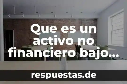 Que es una niif norma de informacion financiera concepto 7 Que es un activo no financiero bajo niif