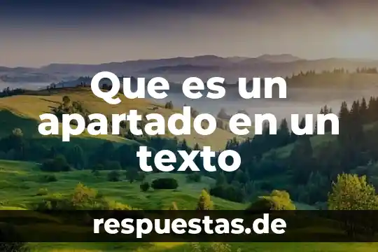 Que es un apartado en un texto