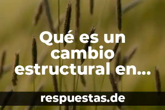 Qué es una maqueta estructural 5 Qué es un cambio estructural en la economía