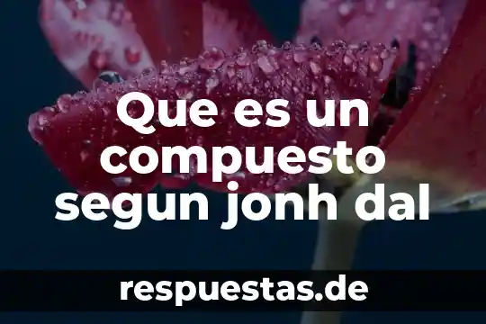 Que es operacion segun chase 5 Que es un compuesto segun jonh dal