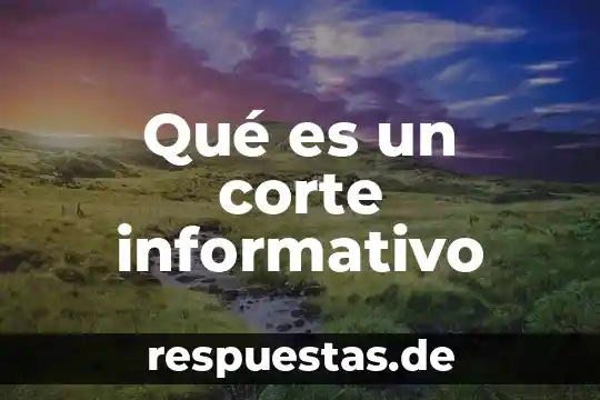 Suprema Corte de Justicia de la Nación que es 6 Qué es un corte informativo
