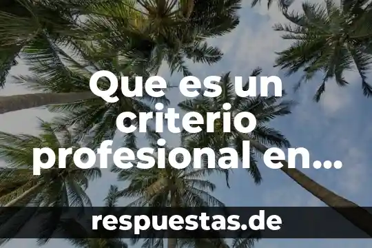 Que es un criterio profesional en derecho