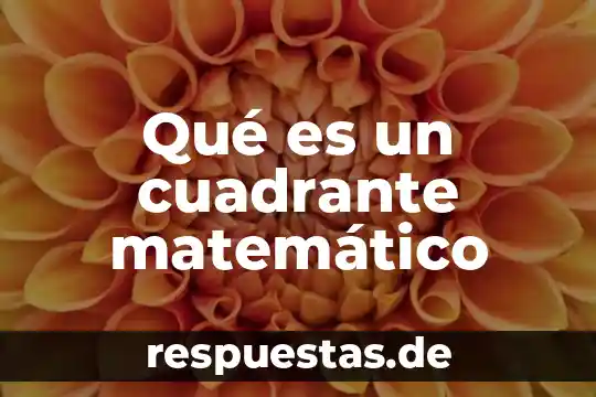 Qué es un cuadrante matemático