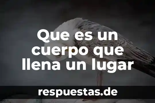 Que es el significado de lugar 5 Que es un cuerpo que llena un lugar
