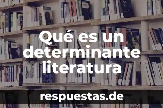 Argumento que es literatura 5 Qué es un determinante literatura