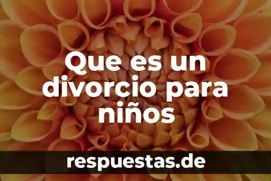 Que es un divorcio para niños