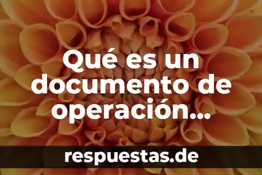 Que es operacion de proceso 7 Qué es un documento de operación aduanero