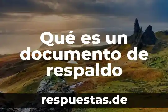 Qué es respaldo en relación a la lógica 7 Qué es un documento de respaldo