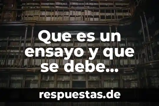 Que es un ensayo y que se debe presentar