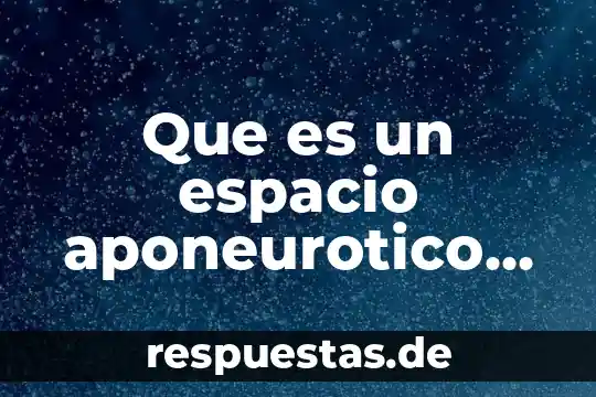 Que es el espacio en interiorismo 5 Que es un espacio aponeurotico primario