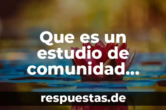Que es ser servicial en comunidad 5 Que es un estudio de comunidad pasos