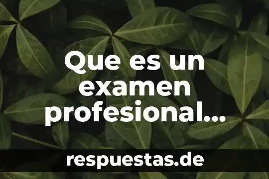 Que es un examen profesional unam