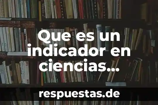 Que es un indicador con integridad 4 Que es un indicador en ciencias sociales