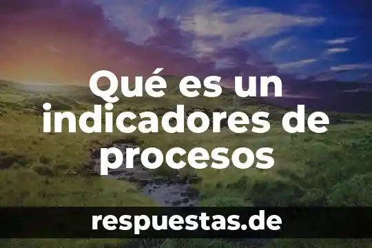 Qué es un indicadores de procesos