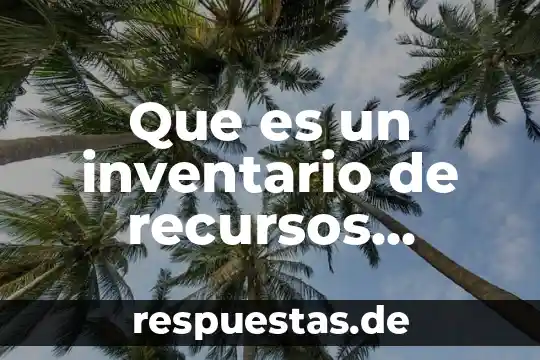 Que es un inventario de control de existencia 6 Que es un inventario de recursos financieros