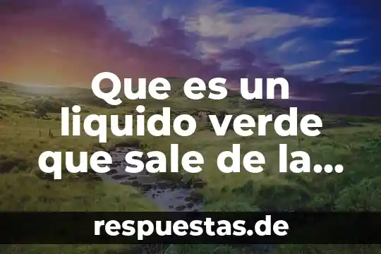 Que es liquido amarillo viscoso que sale de la vagina 6 Que es un liquido verde que sale de la vulva