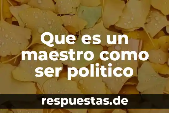 Qué es el plan maestro en arquitectura 8 Que es un maestro como ser politico