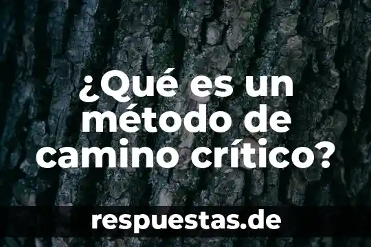 ¿Qué es un método de camino crítico?