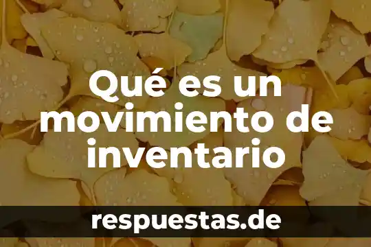 Que es un inventario de control de existencia 8 Qué es un movimiento de inventario