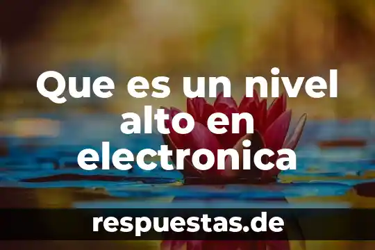 Que es el alto y bajo egipto literatura 8 Que es un nivel alto en electronica