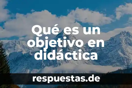 Qué es un objetivo en didáctica