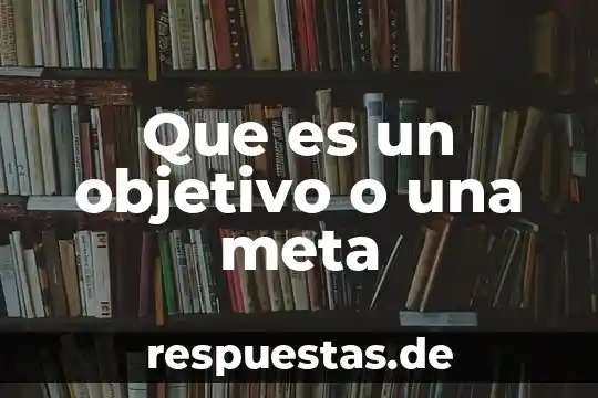 Que es ser una persona fina 5 Que es un objetivo o una meta
