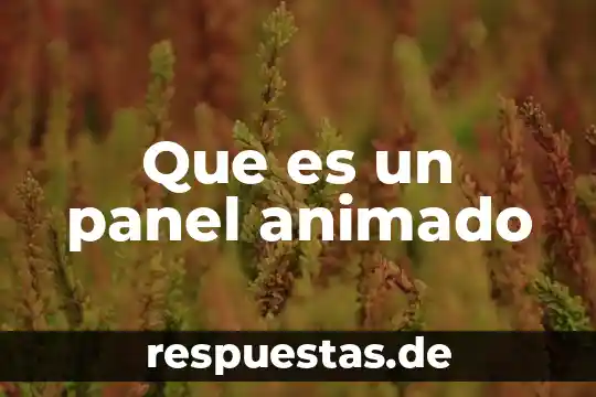 Qué es panel en inglés 6 Que es un panel animado